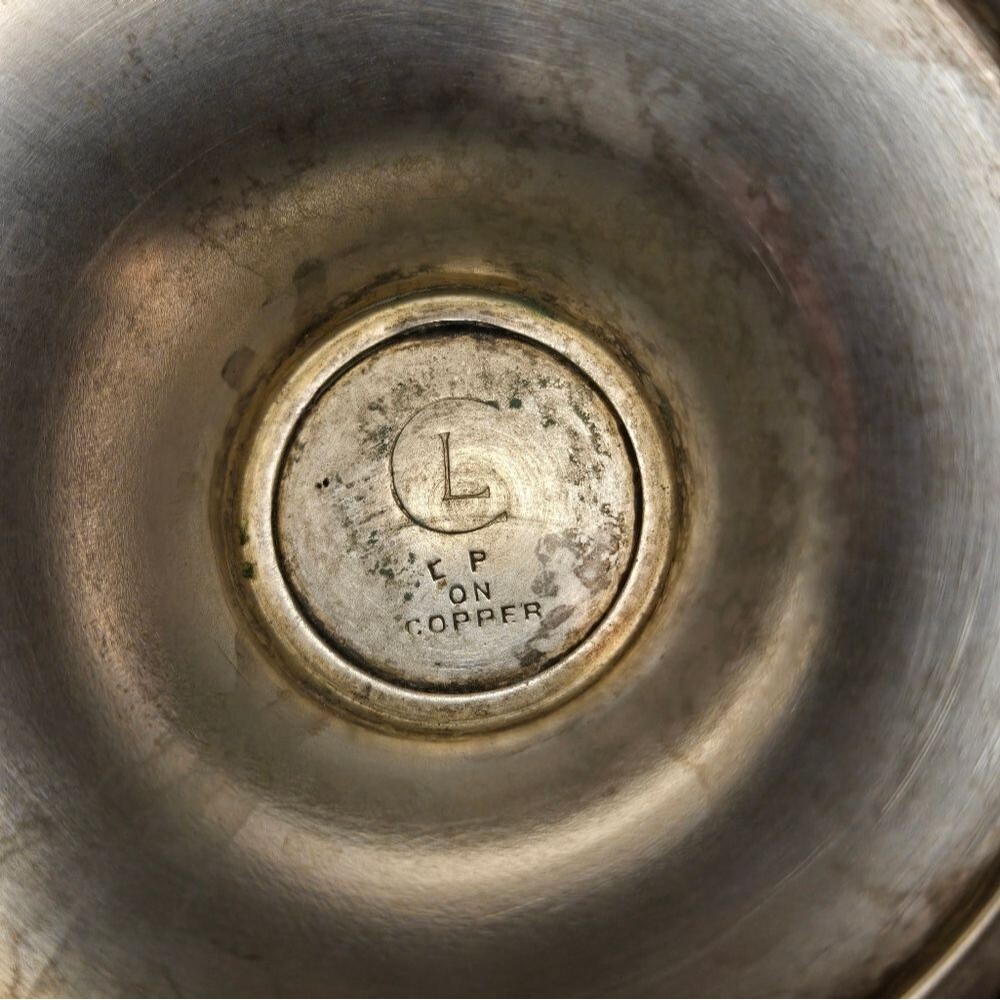 Vintage C & L Silver Plated EP on Copper English Pedestal Bowl, 6.5" - Picture 6 of 8